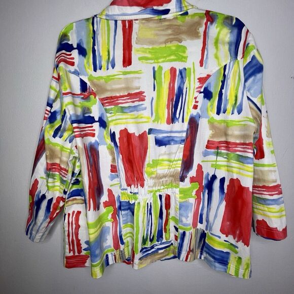 Toni Morgan  Art To Wear Jacket SZ XL  Pockets Full Zip Abstract Modern - Picture 7 of 16